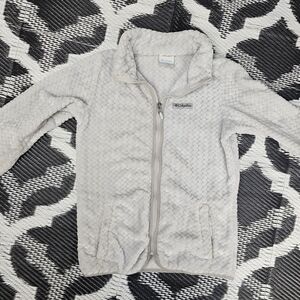 Columbia Fireside  Girls Size Large   Sherpa Fleece Jacket Soft Grey Warm Cozy